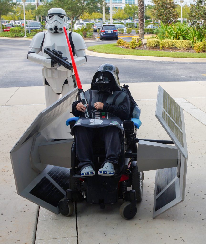 Darth Vader wheelchair costume. 