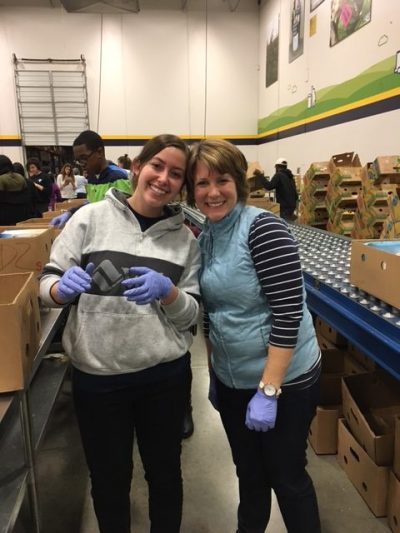 Associates at food bank. 