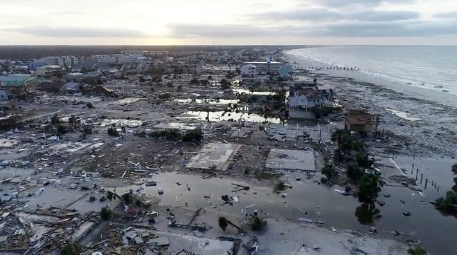 Tyndall Air Force Base destruction after Hurricane Michael.