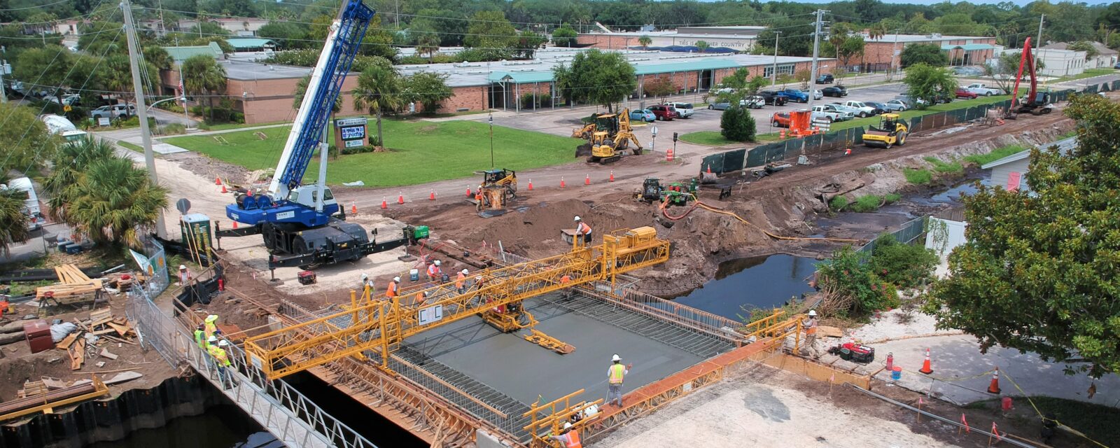 Overhead view of A1A drainage improvement efforts by RS&H