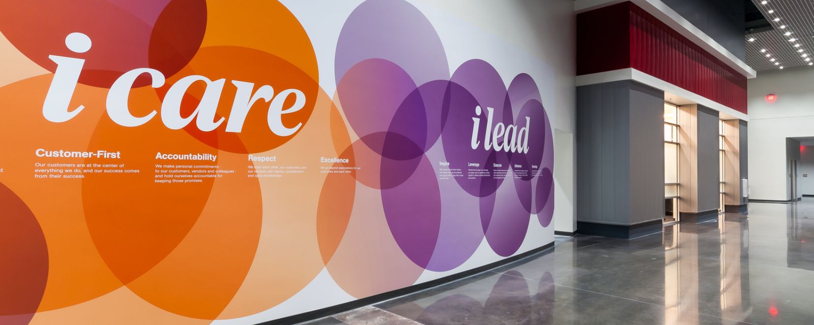 Wall decals inside McKesson Specialty Health in Dallas-Fort Worth.