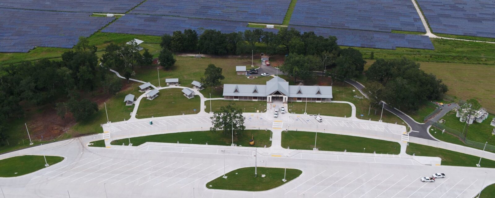 Aerial view of new rest area on I-10.