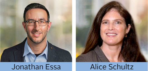 Headshots of Jonathan Essa and Alice Schultz. 