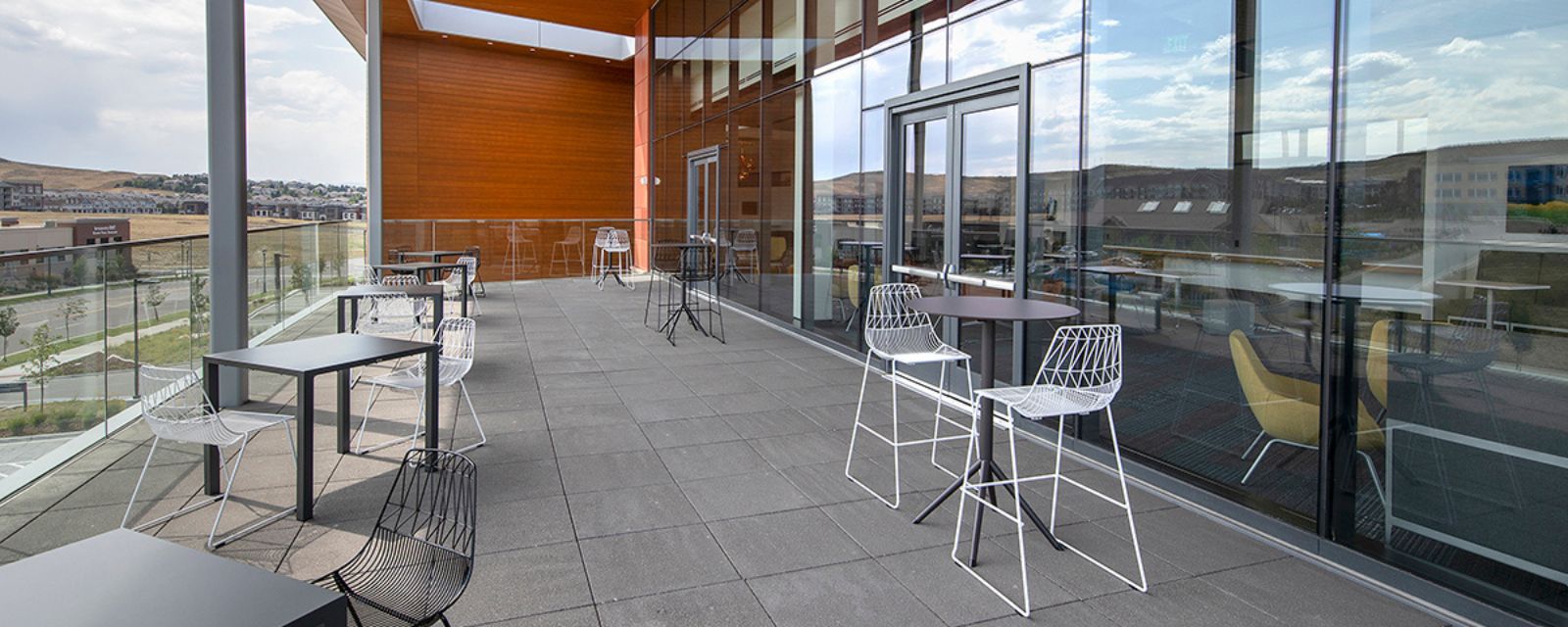 Outdoor seating at Charles Schwab Conference Center
