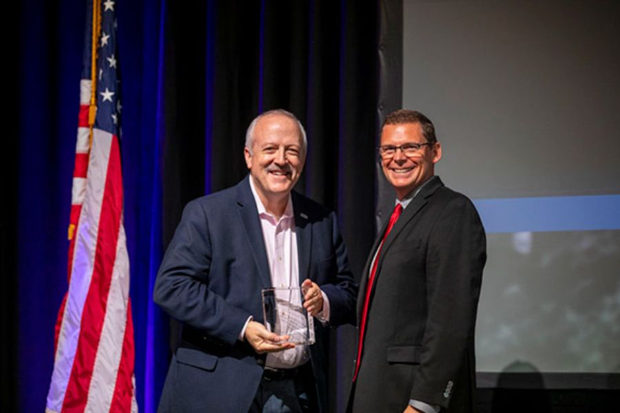 Roddy Boggus accepting AAAE corporate cup award.