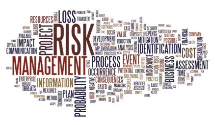 Word graphic with risk assessment. 