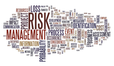 Word graphic with risk assessment. 