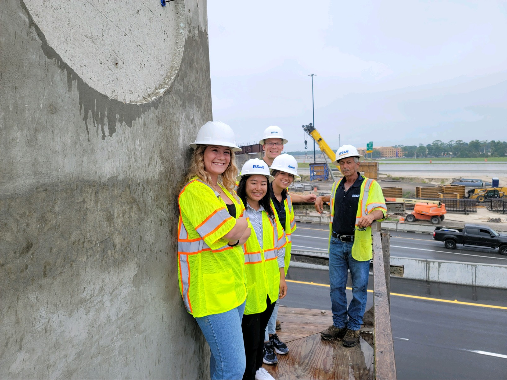 Bekah and team on project site