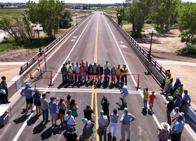 People at a project ribbon cutting