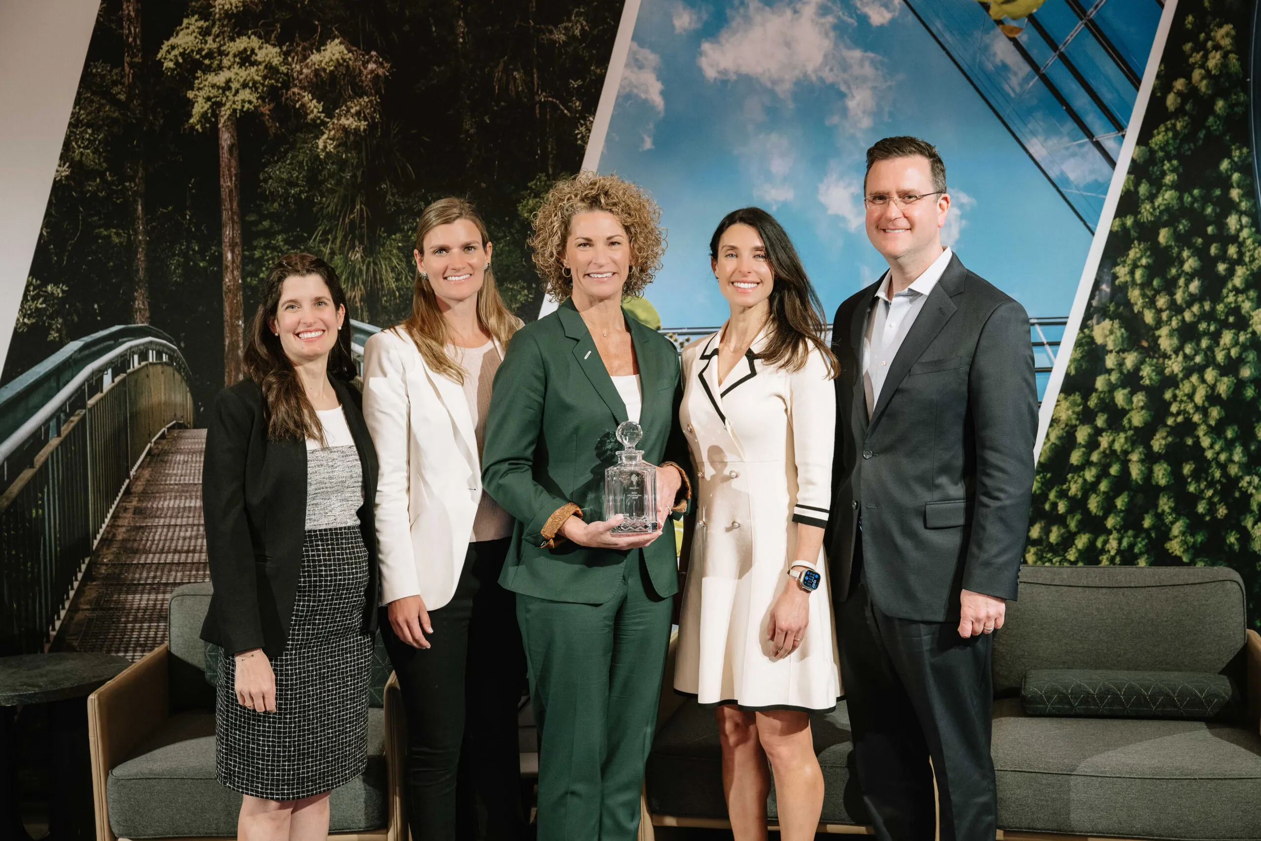 Amy Davis accepting the CFO of the year award at the EFCG’s 26th Annual CFO Conference.