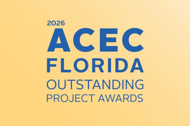 2026 ACEC Florida Outstanding Project Awards text on yellow background