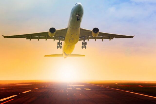 Plane taking off.